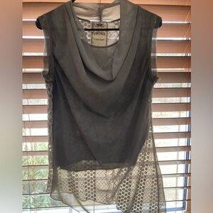 Vintage Layered Sheer lace back Women's Top S Small